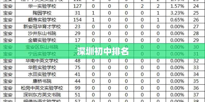 深圳初中排名