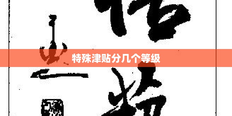 特殊津贴分几个等级 特殊津贴分几个等级