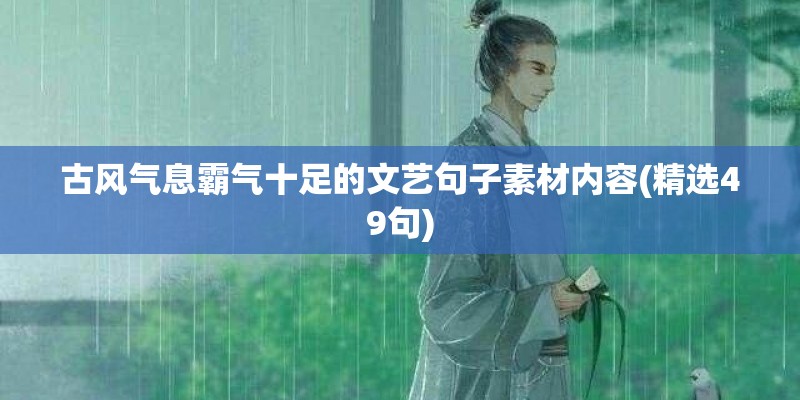 古风气息霸气十足的文艺句子素材内容(精选49句)